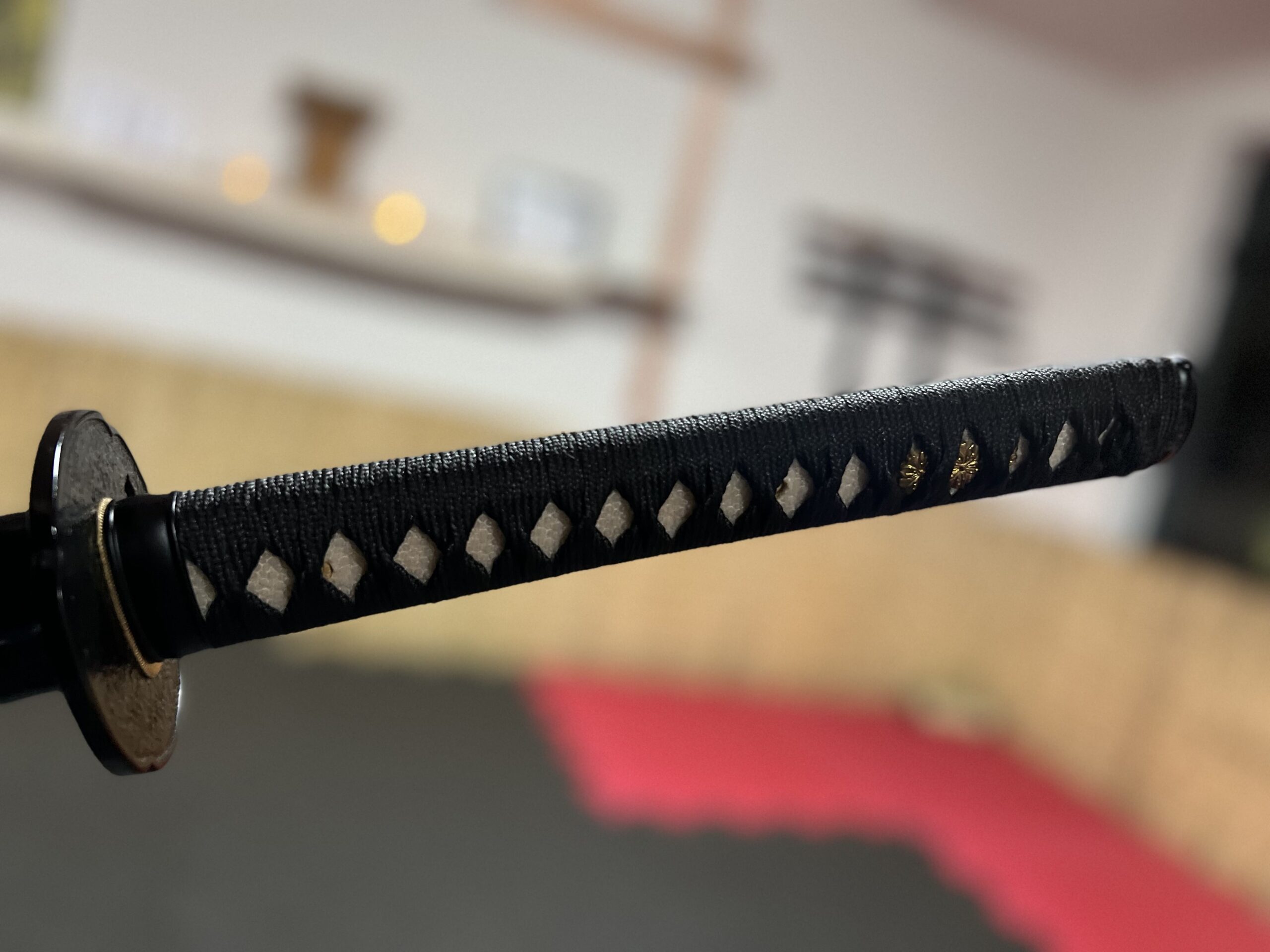 Detalhe de katana tradicional japonesa